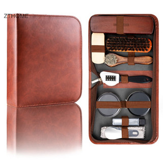 Zthome HorseHair Giày Bộ Bàn Chải Da Chăm Sóc Làm Sạch Dụng Cụ Đánh Bóng Bụi Shoehorn Trắng Giày Bảo Trì Bộ Mềm Rửa Gỗ HOT