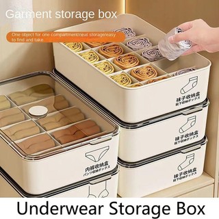 Hộp lưu trữ đồ lót JKDESIGN, có nắp 10 / 15 lưới Quần lót tất sắp xếp, xếp chồng ổn định bền bỉ Hộp lưu trữ tủ quần áo phân loại chống bụi cho gia đình
