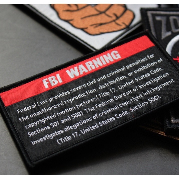 Patch_ miếng dán velcro vải cảnh báo của FBI_retro
