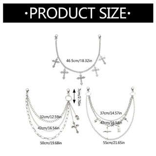 Dây chuyền quần nhiều lớp tốt nhất Punk Charm cho quần jean Crosses Mặt dây chuyền Váy chuỗi
