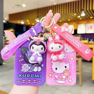Móc khóa hoạt hình dễ thương kèm thẻ nhựa đựng thẻ xịn xò