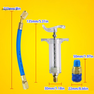 Diaper & CORED Car A / C Oil / Dye Injector 30Ml 1Oz Với Bộ Chuyển Đổi Khớp Nối Nhanh Mặt Thấp 1 / 4 Điều Hòa Không Khí Ô Tô Dầu Tiêm YTH