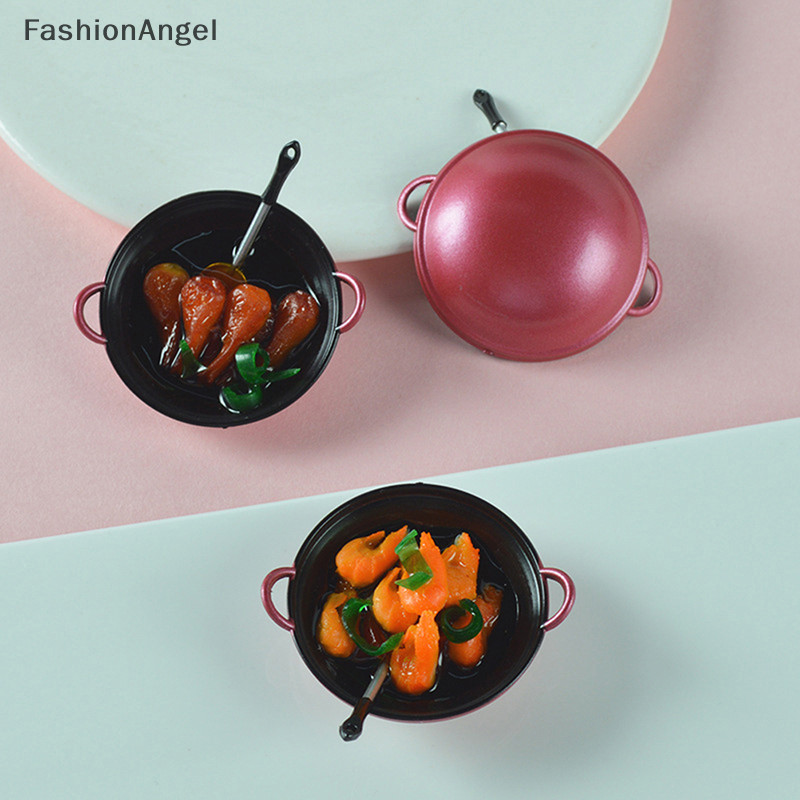 Fashionangel Nhà Búp Bê Thu Nhỏ Phụ Kiện DIY Nồi Nấu Ăn Với Thực Phẩm Dụng Cụ Nhà Bếp Mẫu TH