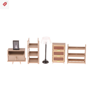 Alik 1 / 12 Nhà Búp Bê Tủ Giày Kệ Sách Đèn Sàn Đồng Hồ Treo Tường Nhà Búp Bê Nội Thất Phòng Khách Trang Trí Búp Bê Phụ Kiện Nhà VN