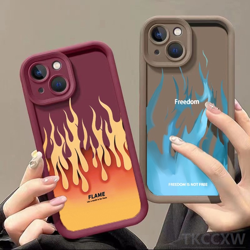 Ốp điện thoại thời trang Angel Eye Cool Blue Red Flame cho Redmi K70 K60 K50 K40 Pro K70E K60 K50 Ultra K40S Vỏ bảo vệ dày