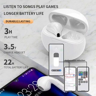 New Tai nghe bluetooth không dây NEW Pro 6 TWS có micro hỗ trợ tập thể thao thích hợp cho