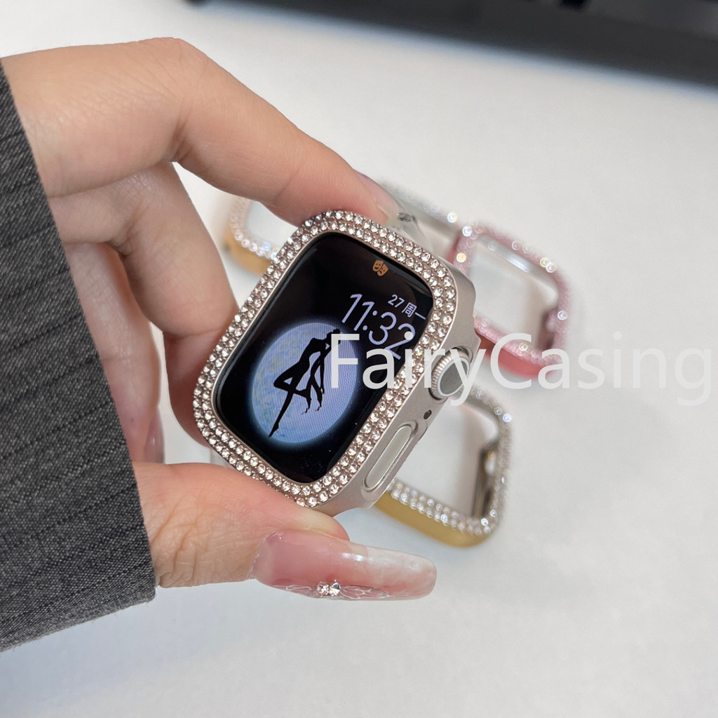 Ốp lưng Bling Diamond S11 cho Apple Watch S10 46mm 42mm 40mm 38mm Vỏ bảo vệ cản trước cho iWatch Series 10 9 8 7 6 5 4 3 ultra 2 49mm 45mm 44mm 42mm 41mm Phụ kiện trang trí