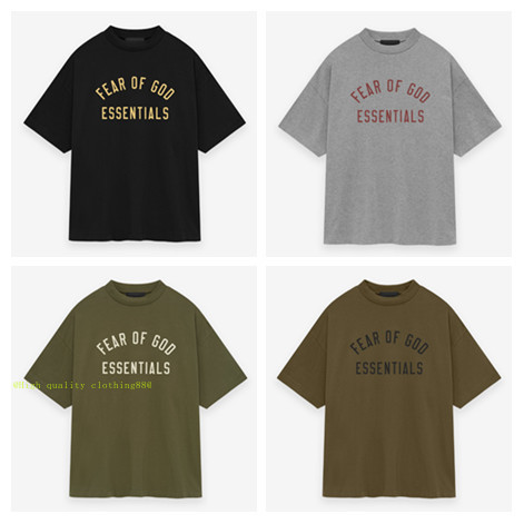 * * * * Chất lượng cao * * * FEAR OF GOD ESSENTIALS Áo thun ngắn tay họa tiết chữ cung
