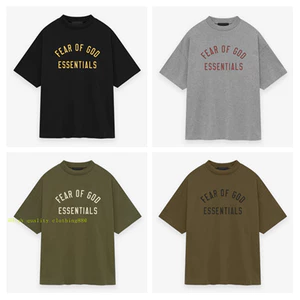* * * * Chất lượng cao * * * FEAR OF GOD ESSENTIALS Áo thun ngắn tay họa tiết chữ cung