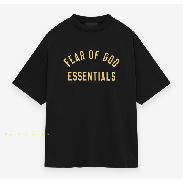 * * * * Chất lượng cao * * * FEAR OF GOD ESSENTIALS Áo thun ngắn tay họa tiết chữ cung
