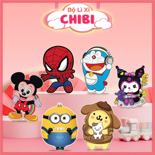 Set 30 cái lì xì chibi hoạt hình cho bé dễ thương, giấy cứng dạ quang dễ thương, bao lì xì tết HOT