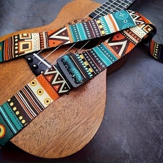 Dây đeo đàn Guitar họa tiết Bohemian, Phụ kiện đàn Guitar giả da có thể điều chỉnh, Polyester dày, dành cho đàn Guitar điện, Bass và đàn Ukulele - Dây đeo vai đàn Guitar có khóa