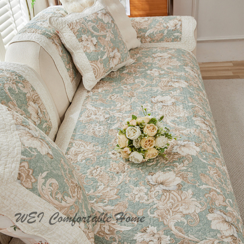 Đệm ngồi 100% cotton cổ điển phong cách Châu Âu bọc vải nghệ thuật chống trượt bọc lưng Đệm Sofa Cotton giặt nước thông dụng bốn mùa