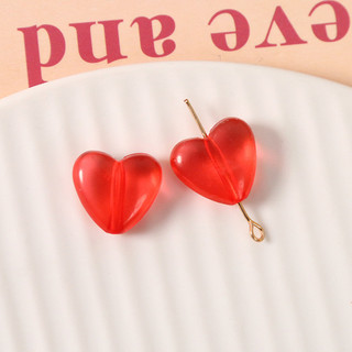 Phụ kiện acrylic DIY hình trái tim nhỏ màu kẹo ngọt ngào đa năng, bông tai, kẹp tóc, vật liệu ốp điện thoại bán buôn