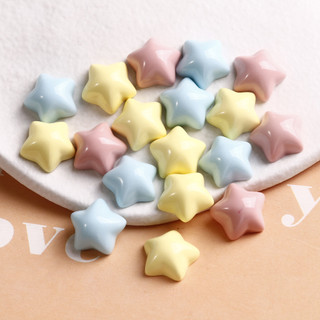 Bông tai nhựa ngôi sao năm cánh sáng bóng dễ thương 16mm Macaron, đồ trang sức DIY, Bán Buôn nữ