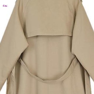 Kaki Loose Classic Trench Coat Chiều dài vừa phải Áo khoác ngoài