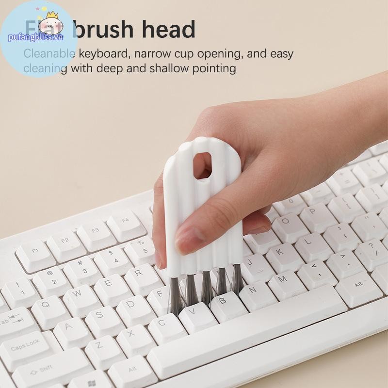 Pufangbliss al Cup Nắp Bàn Chải Crevice Dụng Cụ Vệ Sinh Tiện Ích Để Vệ Sinh Nhà Tay Cầm Cong Bàn Chải Vệ Sinh VN