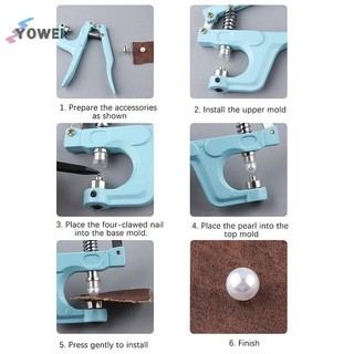 YOWEI Ngọc Trai Thiết Lập Máy Dụng Cụ 5 Kích Cỡ Hạt Nhựa Vải Ngọc Trai Cố Định Hướng Dẫn Sử Dụng Máy Bấm Cho May DIY Phụ Kiện VN