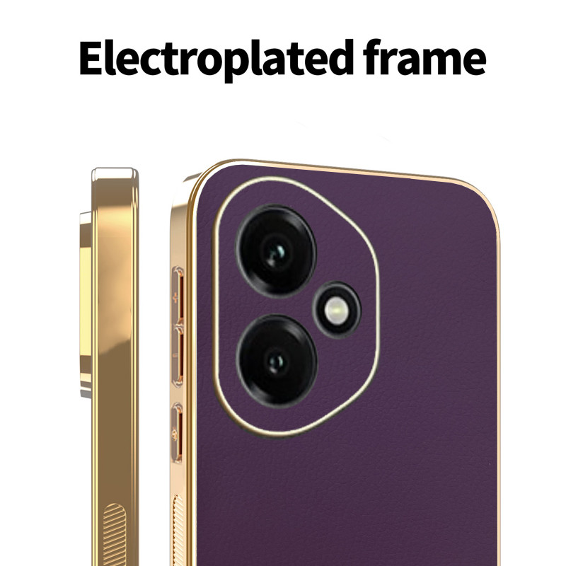 Ốp YJD Cho Honor 400 Pro 400Lite Thanh Lịch Màu Trơn Da Siêu Mỏng Mạ Điện Cạnh Chống Sốc Ốp Lưng Điện Thoại