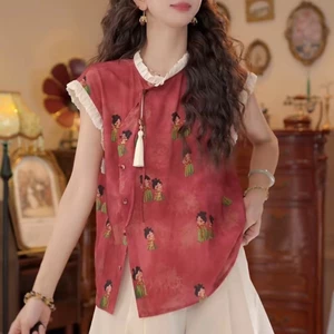 Áo sơ mi nữ cổ POLO in hình nữ | Áo thun bay rộng mùa hè