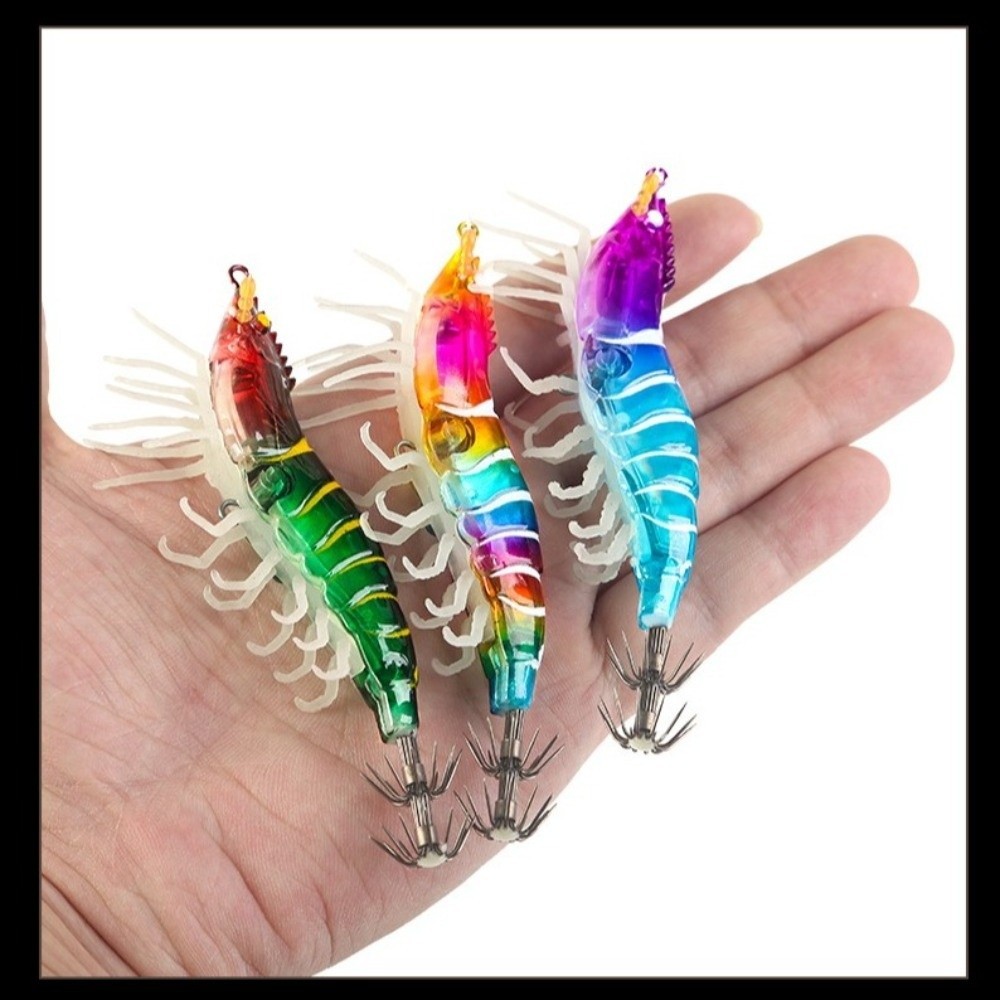 Mực Jig 80mm 7g Wobbler Gỗ Tôm Dạ Quang Webfoot - Mồi Câu Cá Hiệu quả