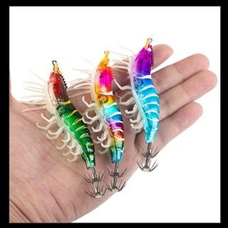 TOSE Mực Jig, Luminous Webfoot Mồi Chìm Chậm, Tôm Ngang 105mm 11g / 80mm 7g Tôm Gỗ Nhân Tạo Calamar Bạch Tuộc Câu Cá
