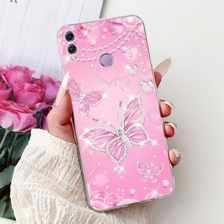 Ốp Lưng Silicon Mềm Trong Suốt Họa Tiết Hoa Cho Honor 8X JSN-L22/L42/L11/L21/L23