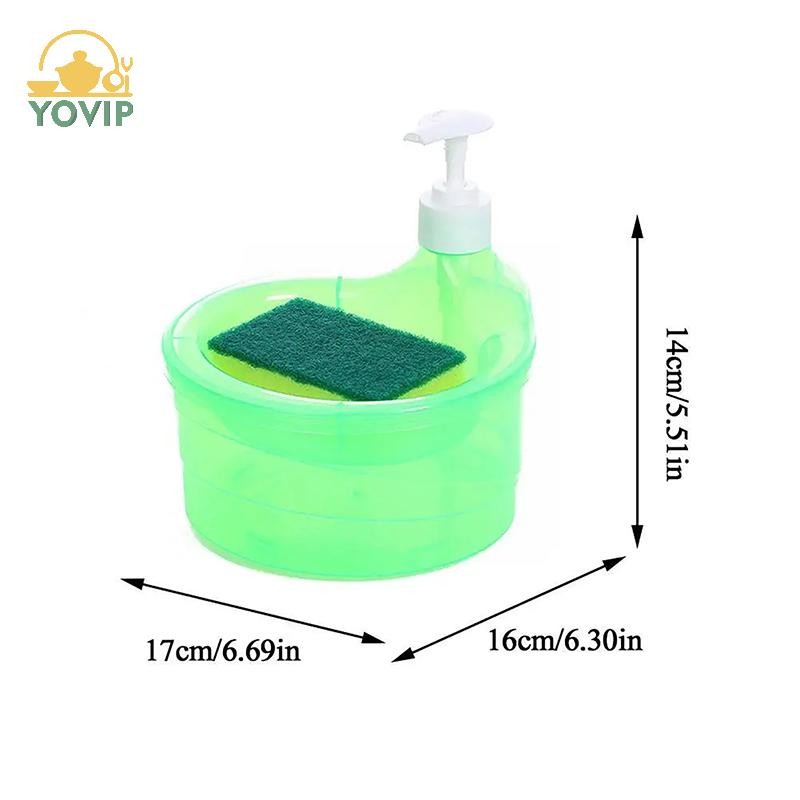 Hộp đựng xà phòng YOVIP và giá đỡ máy chà sàn Hộp đựng nước rửa chén đa chức năng 1000ml Hộp đựng xà phòng rửa chén thủ công VN