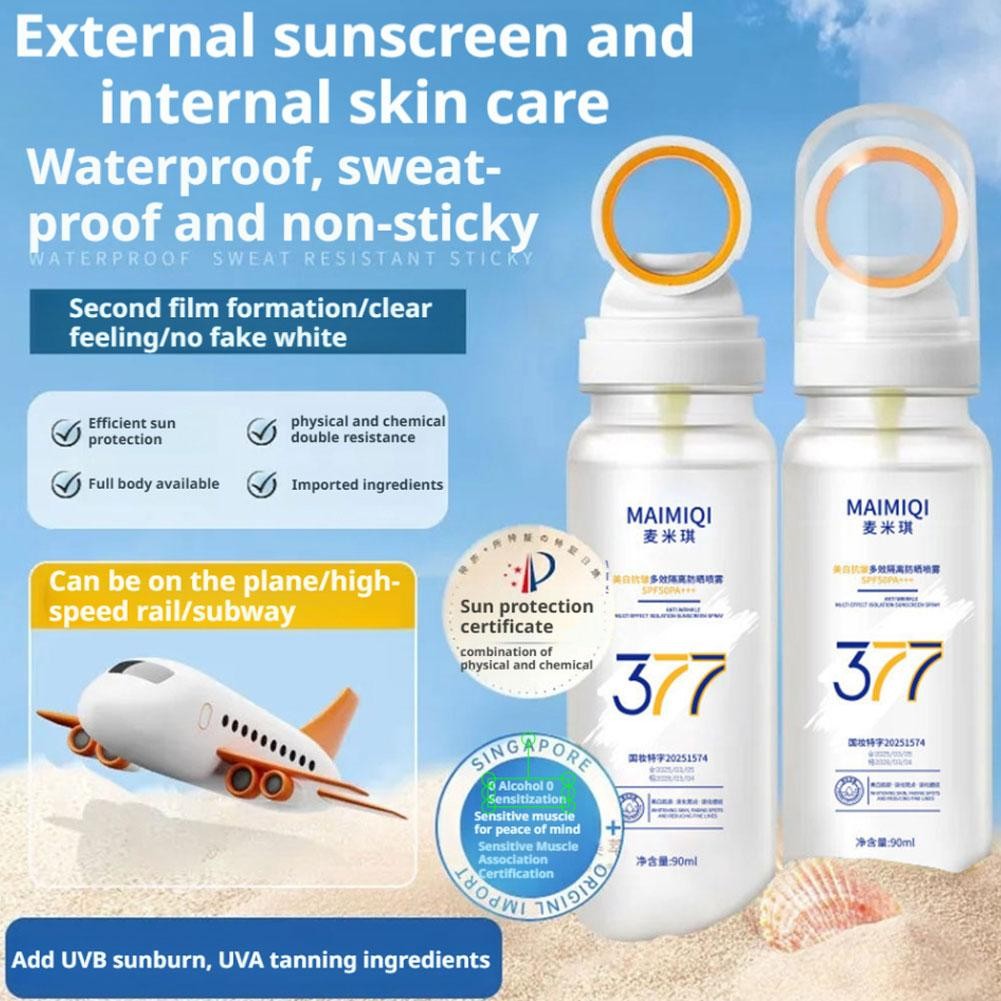 377 Xịt Chống Nắng Spf50 + Dưỡng Ẩm Làm Trắng Da Cổ Xịt Chăm Sóc Da Mặt Cơ Thể B2f3