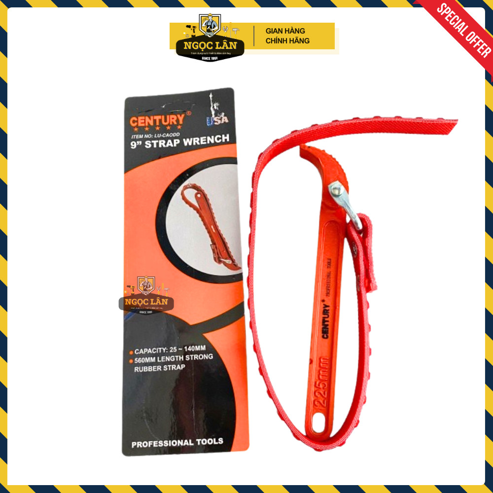 [Chính hãng[ Cảo dây da, cảo mở lọc dầu (nhớt) Century 9" đường kính điều chỉnh từ 25-140mm cao cấp