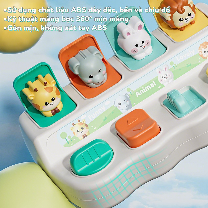 Hộp Động Vật Peekapoo,đồ Chơi POP-UP Rèn Luyện Phản Xạ Tay Cho Bé, Đồ Chơi Montessori Từ 1 - 3 Tuổi