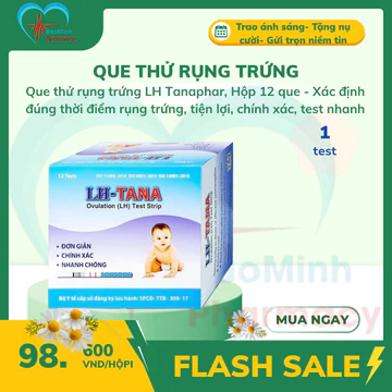 Que thử rụng trứng LH Tana Tanaphar, Hộp 12 que - Xác định đúng thời điểm rụng trứng, tiện lợi, chính xác, test nhanh