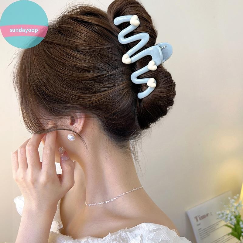 Sund Dễ Thương Đơn Giản Trái Tim Sóng Ngọt Ngào Đa Năng Lớn Dành Cho Nữ Cô Gái Thời Trang Kẹp Tóc Phụ Kiện Quà Tặng VN