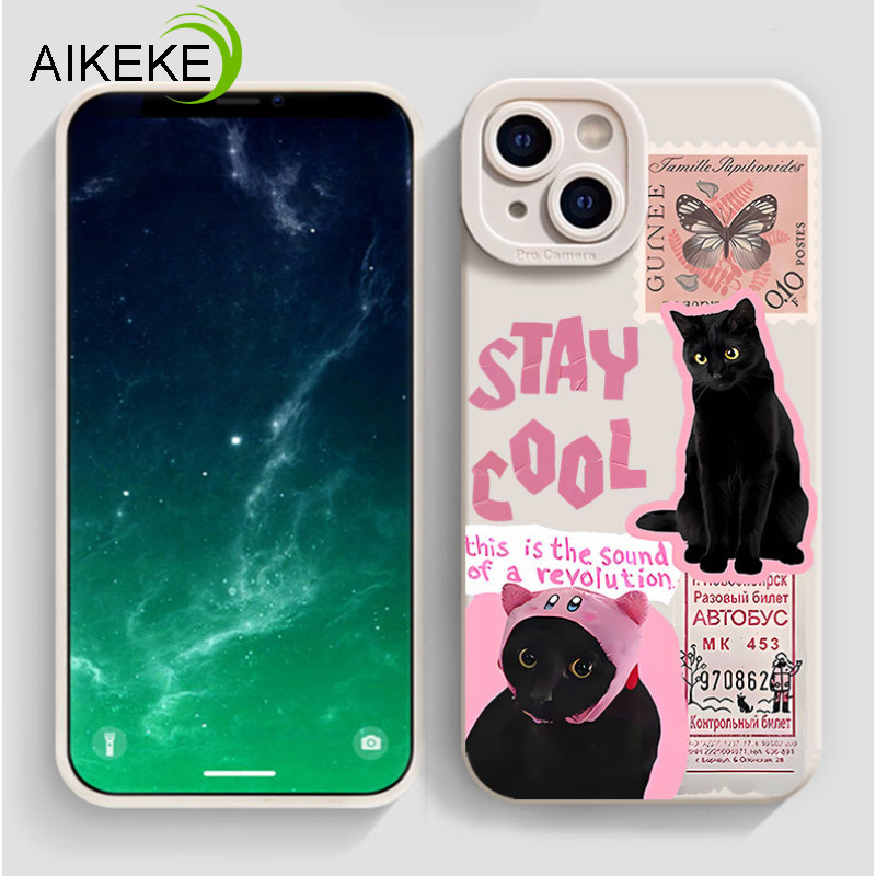 Ốp Điện Thoại Ins Style Mèo Đen Cho Huawei Nova 3 3E 3i 2i 2 P30 P20 Mate 10 Lite Pro 5G 4G Bướm Mềm Hoạt Hình Kirby Vỏ Chống Sốc Dễ Thương