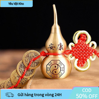 [COD]Dây Đồng Xu Ngũ Đế Kèm Hồ Lô Đồng Treo Phong Thủy Thu Hút Tài Lộc, May Mắn