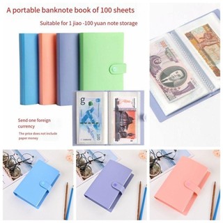 【48h】Album sưu tập hóa đơn DARON1 100,Stationerystudio Sách lưu trữ tiền, Nhãn dán sách lưu trữ túi lá bên trong chống b