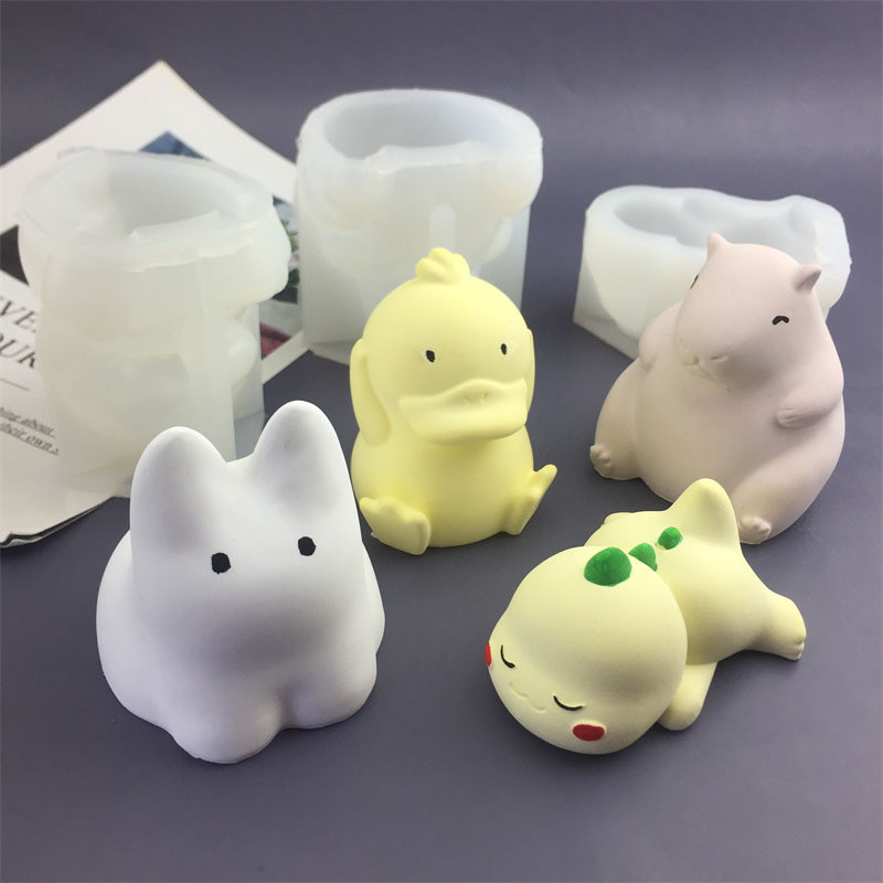 Hoạt Hình Capybara Sữa Rồng Psyduck Thỏ Khuôn Silicon Mousse Bánh Pudding Phô Mai Khuôn Socola
