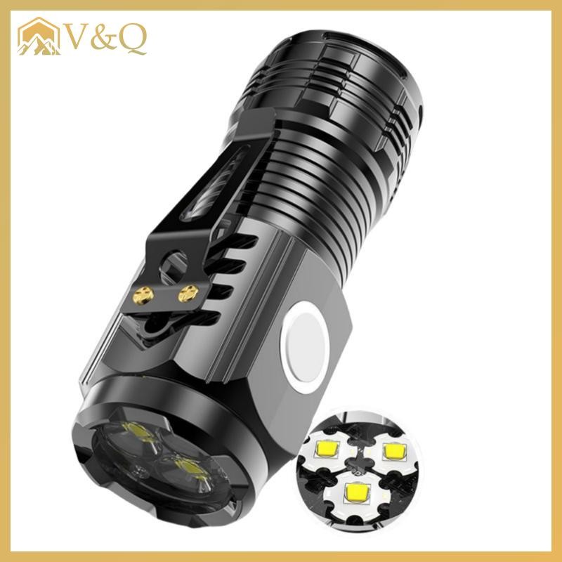Littleloves1 1 Bộ Nhựa Ba Mắt Siêu Mạnh Mẽ Đèn Pin Sạc Đèn Pin Đèn Pin Công Suất Cao Led Đèn Pin EN