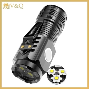 Littleloves1 1 Bộ Nhựa Ba Mắt Siêu Mạnh Mẽ Đèn Pin Sạc Đèn Pin Đèn Pin Công Suất Cao Led Đèn Pin EN