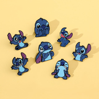 Lilo Stitch Hoạt Hình Dễ Thương Kim Loại Pin Huy Hiệu Anime Stitch Hợp Kim Men Túi Phụ Kiện