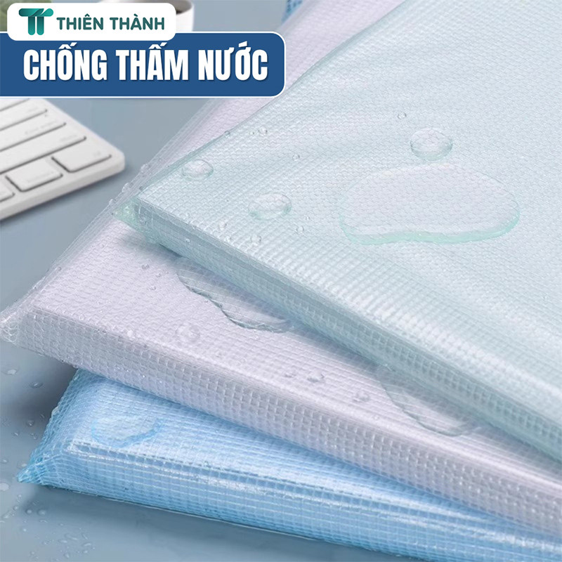 Túi Hồ Sơ Trong Suốt A4 Kèm Khóa Kéo - Túi Lưới Đựng Tài Liệu Nhiều Màu, Tiện Lợi Cho Văn Phòng, Trường Học