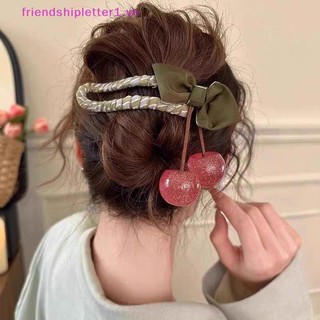 {FH Fashion} Mỏ vịt nơ anh đào cỡ lớn dành cho nữ Phụ kiện tóc tinh tế Tính khí thời trang Mặt sau kẹp tóc.