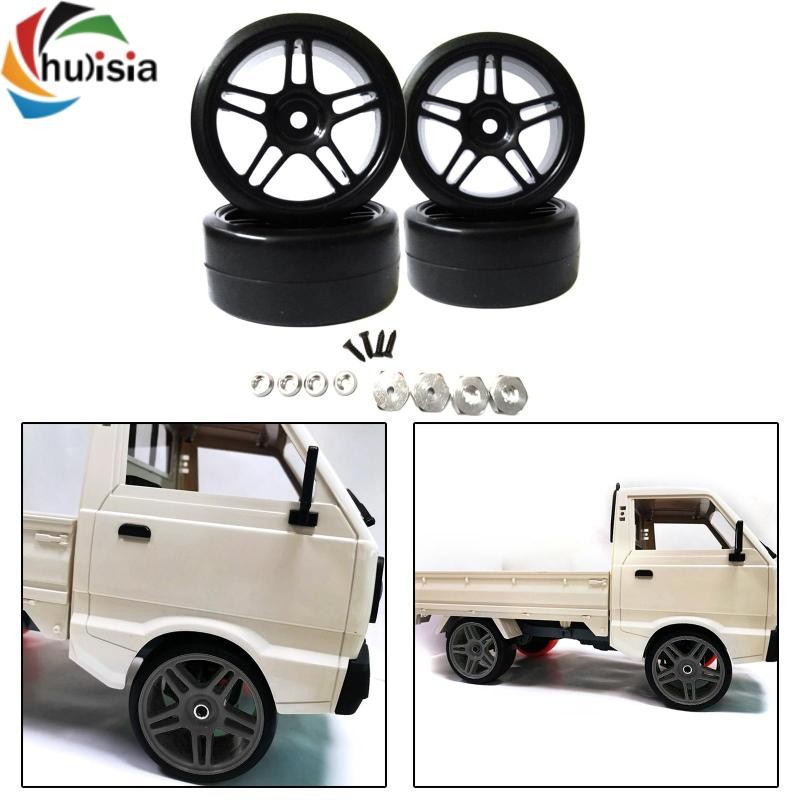 chulisia Lốp Xe RC Có Vành Bánh Xe Cho WPL D12 1: 10 RC Xe Tải Nâng Cấp Phần 1 / 10 100mm