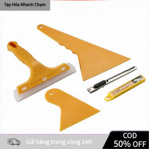 【COD】Bộ Dụng Cụ Dán Phim Xe Hơi Gồm 7 Món – Gồm Dao Rọc, Gạt Nước, Miếng Nhựa Gạt Bọt Khí Và Làm Mịn Decal