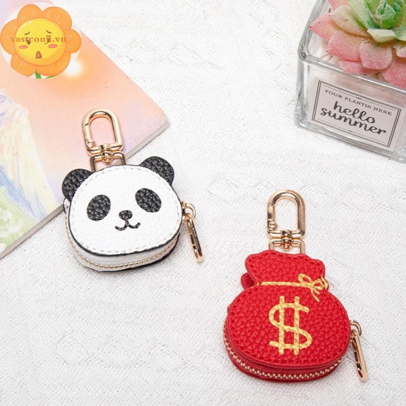 VASTJI 1 Mảnh Quần Áo Thời Trang Phụ Kiện Túi Đựng Tiền Gấu Trúc Hoạt Hình Cá Tính Sáng Tạo Túi Da Móc Khóa Mặt Dây Chuyền Quà Tặng Sinh Nhật VN