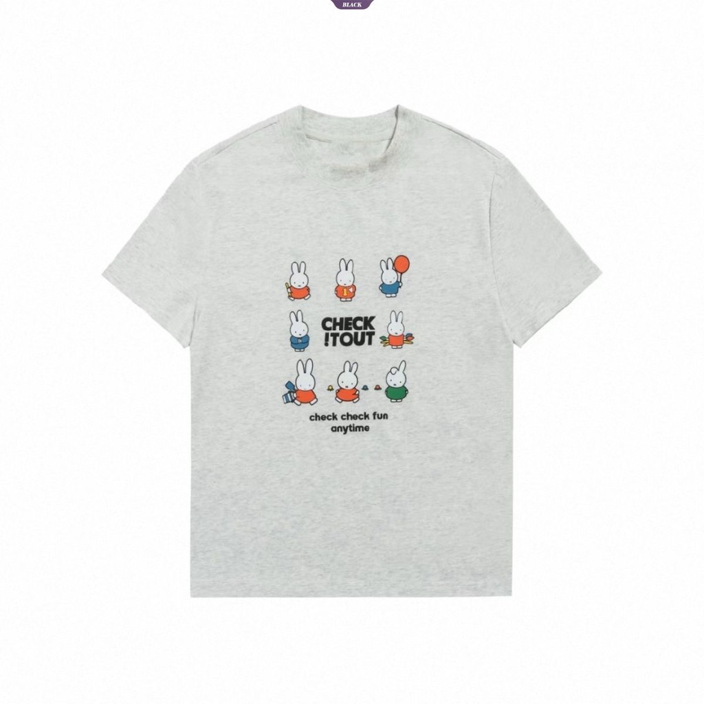 Áo Thun Ngắn Tay Họa Tiết Chú Thỏ Miffy Dễ Thương, Phù Hợp Mùa Hè