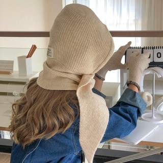 Nón Balaclava mùa đông dệt kim dày, phong cách Hàn Quốc và Y2K, bảo vệ tai