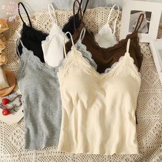 Camisole ren phong cách Hàn Quốc cho mùa hè, cổ chữ V, form slim