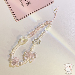 【Chamvn】Dây treo điện thoại Hàn Quốc dễ thương hình hoa tulip đính hạt pha lê