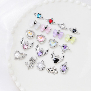 Ngọt Ngào Phong Cách Thoáng Mát Nơ Hợp Kim Zircon Mặt Dây Chuyền DIY Handmade Trang Sức Vòng Cổ Bông Tai Phụ Kiện Chất Liệu